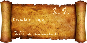 Krauter Inge névjegykártya